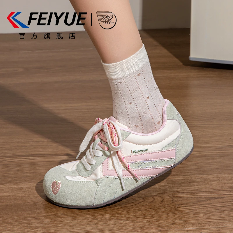 feiyue/飞跃女鞋德训鞋女新款爆款休闲鞋红色复古时尚薄底赛车鞋