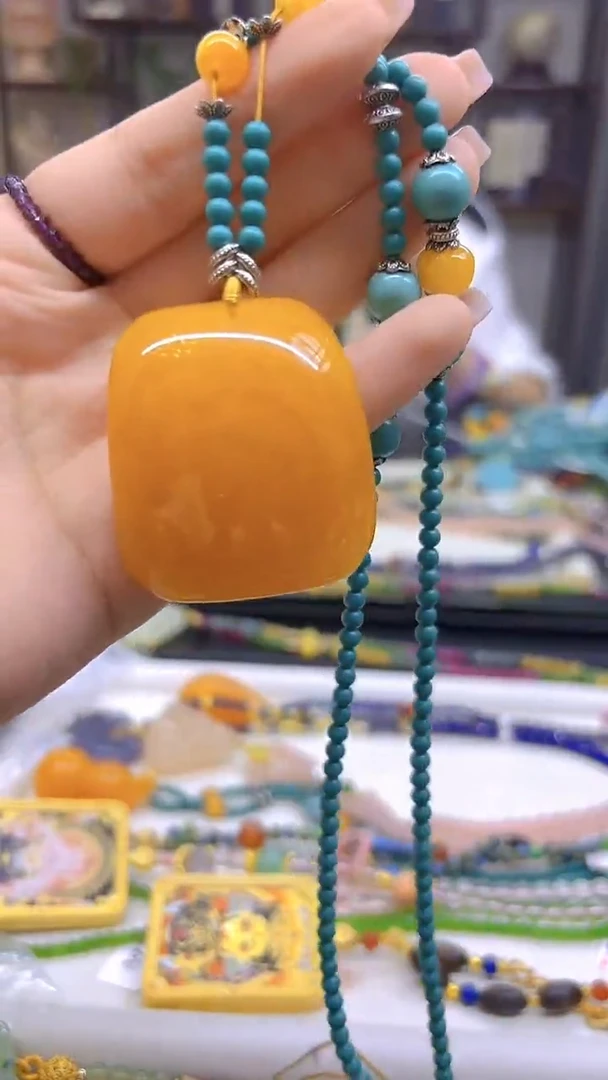 未镶嵌毛衣链蜜蜡DIY款M685