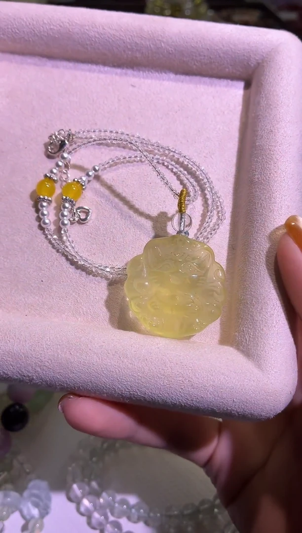 未镶嵌手串水晶32号狐狐元宝项链一套