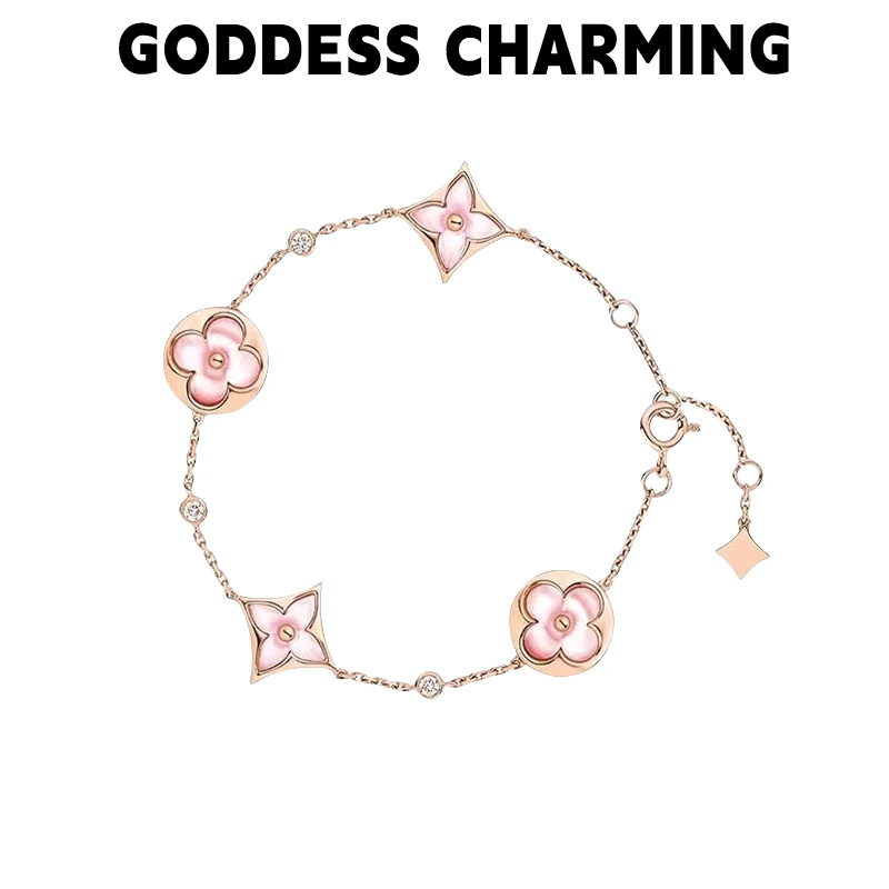GODDESS CHARMING粉色老花手链