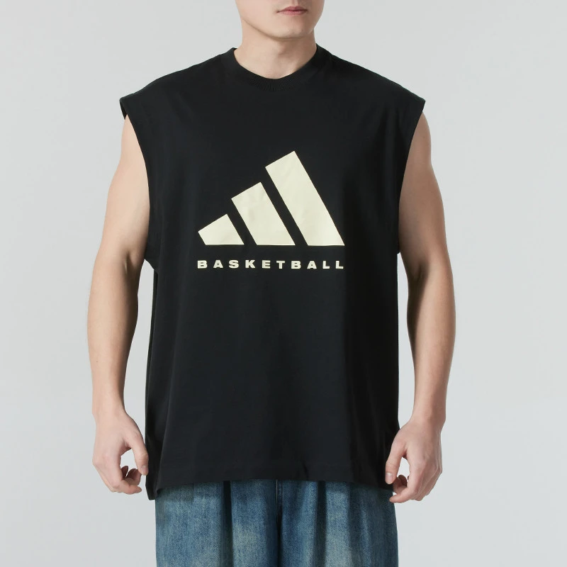 adidas阿迪达斯无袖T恤男装女装2025新款运动休闲透气半袖JY0200