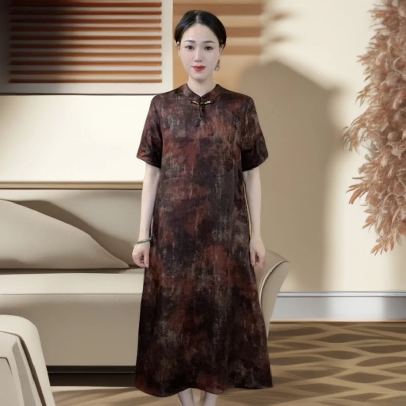 江南鑫雅阁【鎏金闪烁】新中式国风复古改良版旗袍时尚中长款连衣裙