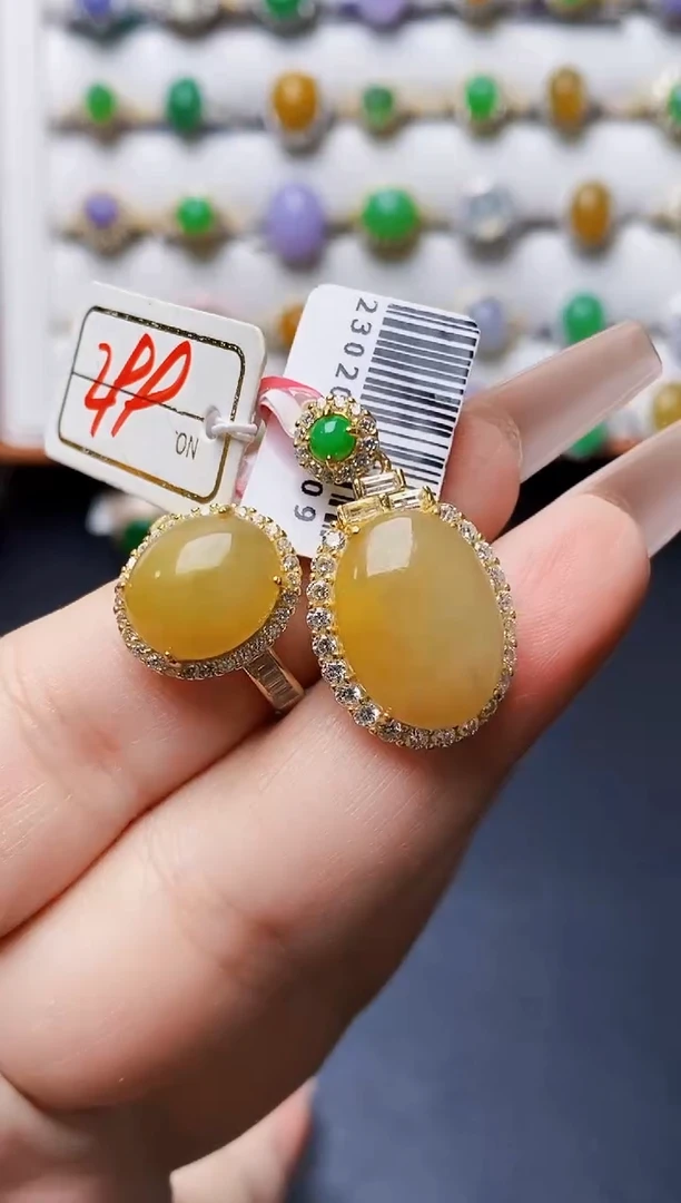 银S925镶嵌戒指翡翠0329