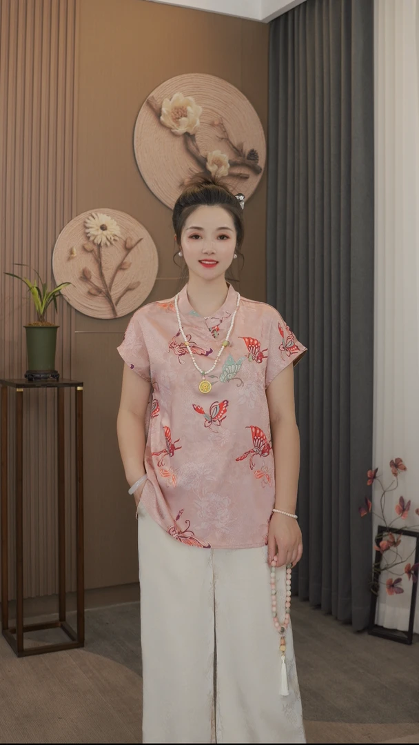 淇然原创【栀夏】2025时尚经典严选新中式盘扣国风落肩上衣民族风