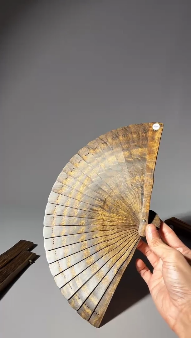 其他楠木（金丝楠）随*929号18cm乌木金丝楠小叶桢楠扇子