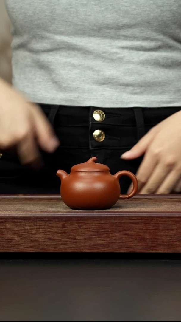 紫砂茶壶小煤窑朱泥 茄瓜