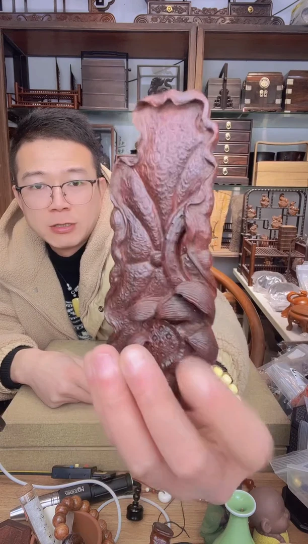 【闪购商品】乌木类书架974小叶紫檀荷叶莲蓬笔搁