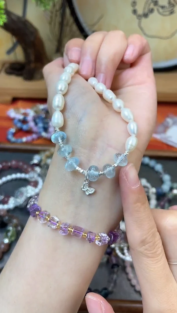 【闪购商品】淡水珍珠手绳银S925镶嵌382