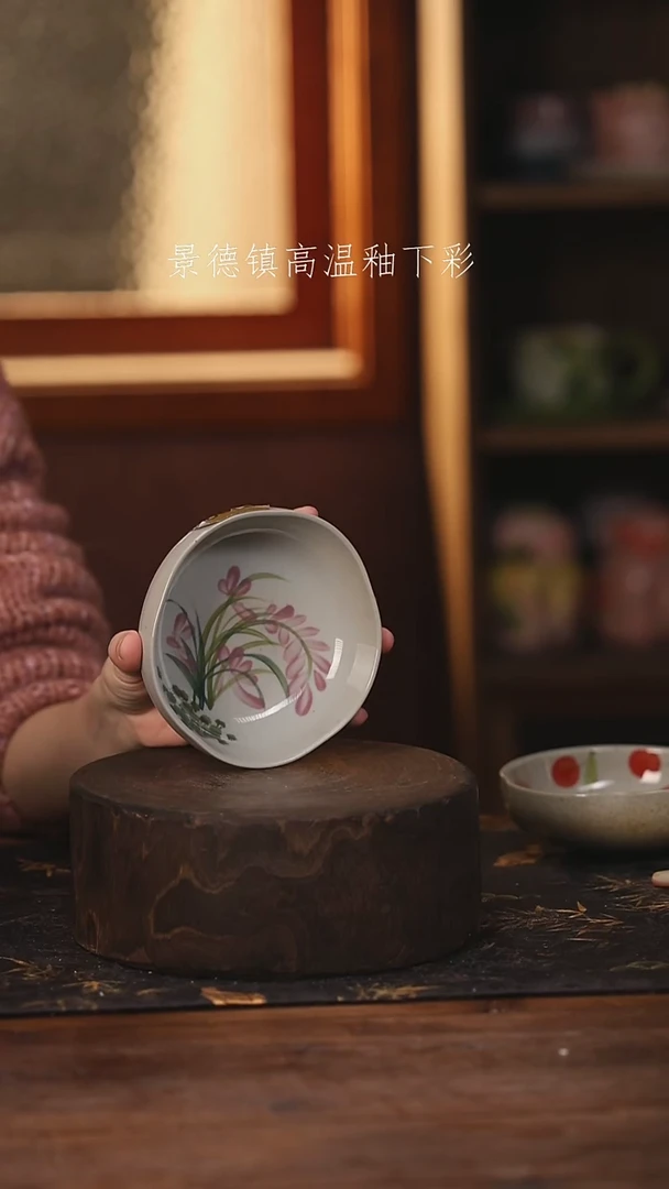 陶瓷景德镇高温釉下手绘陶瓷@L330@