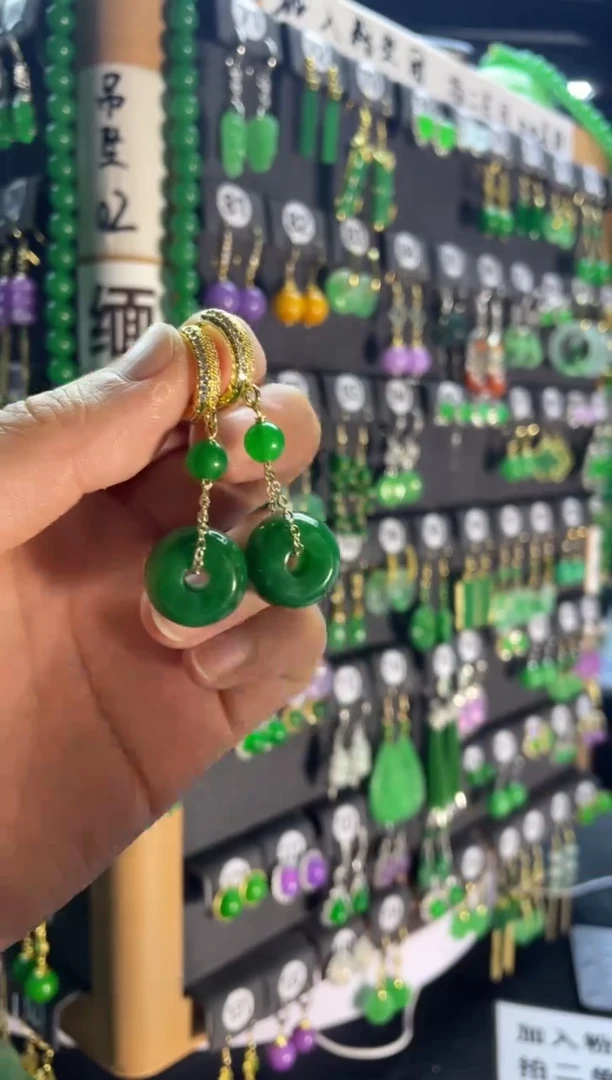 【闪购商品】翡翠耳饰银S925镶嵌看