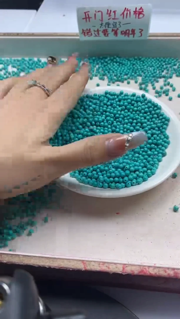 【闪购商品】玛瑙/玉髓颈饰未镶嵌w410高瓷绿*松3mm*100颗