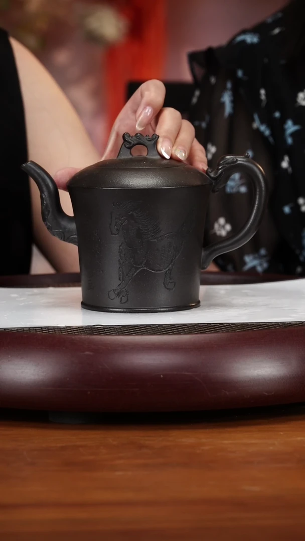 茶壶紫砂103CYP龙凤呈祥 高黑料