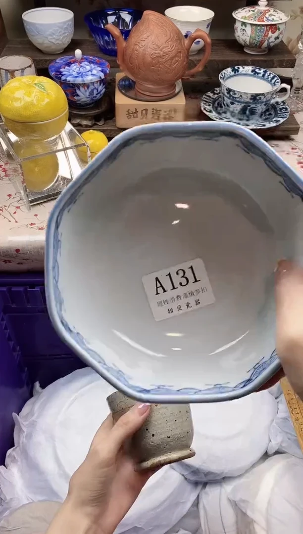 瓷片听***花                A131