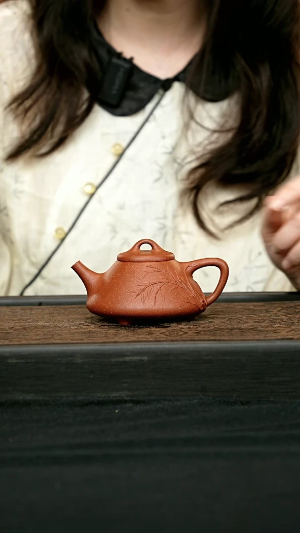 茶壶紫砂竹韵凝香子冶石瓢 一物见春