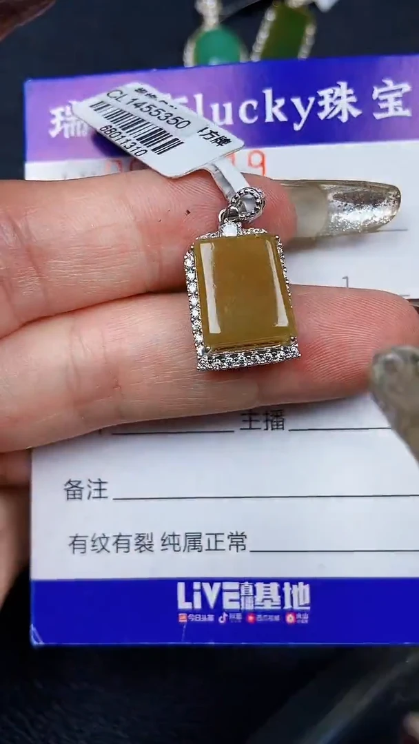 颈饰银S925镶嵌翡翠7619