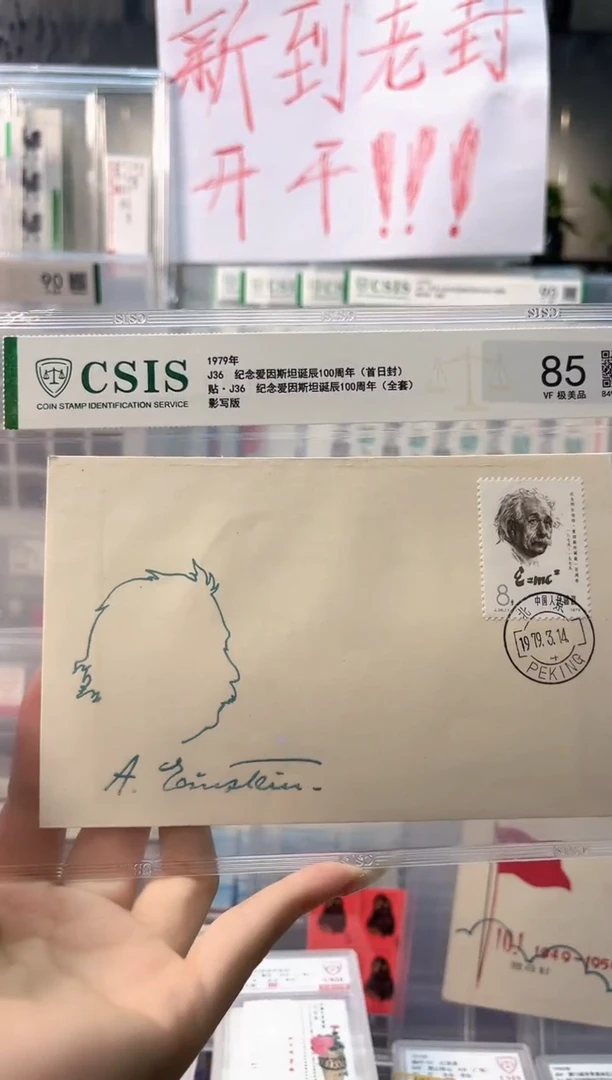 J34 爱因斯坦 首日封集总信泰评级85