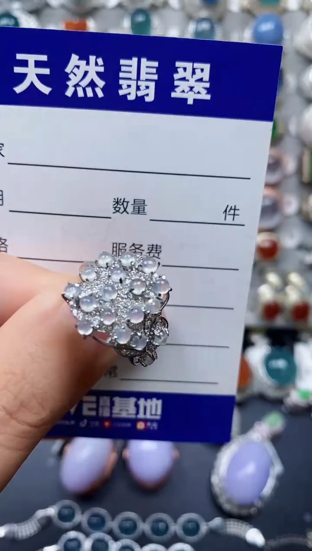 【闪购商品】翡翠戒指银S925镶嵌0400