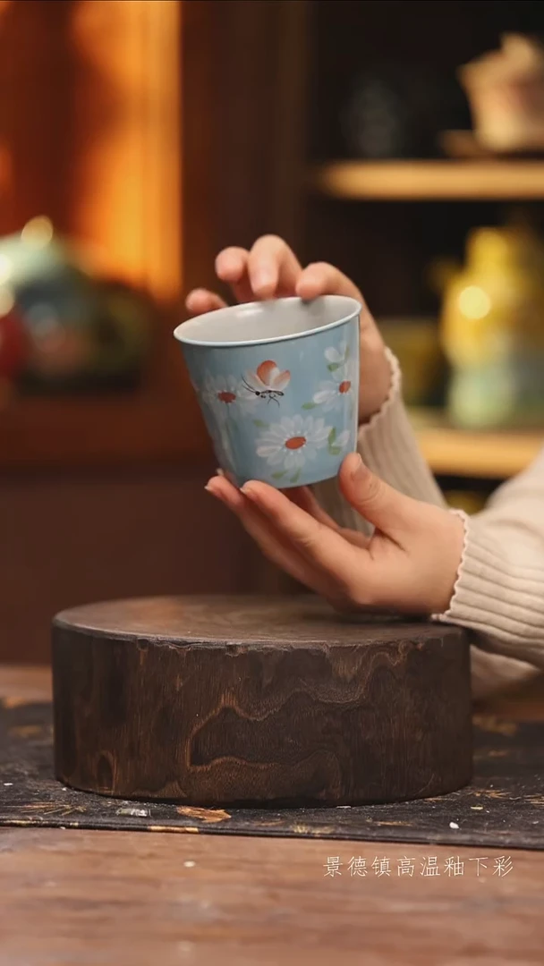 陶瓷景德镇高温釉下手绘陶瓷@L571@