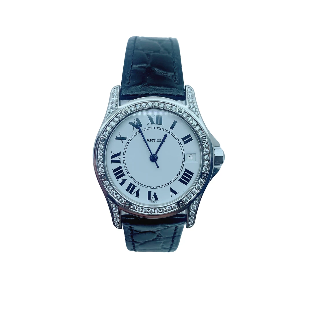 95新 Cartier/卡地亚 51819/自动机械腕表/33盘/表扣后配/后钻