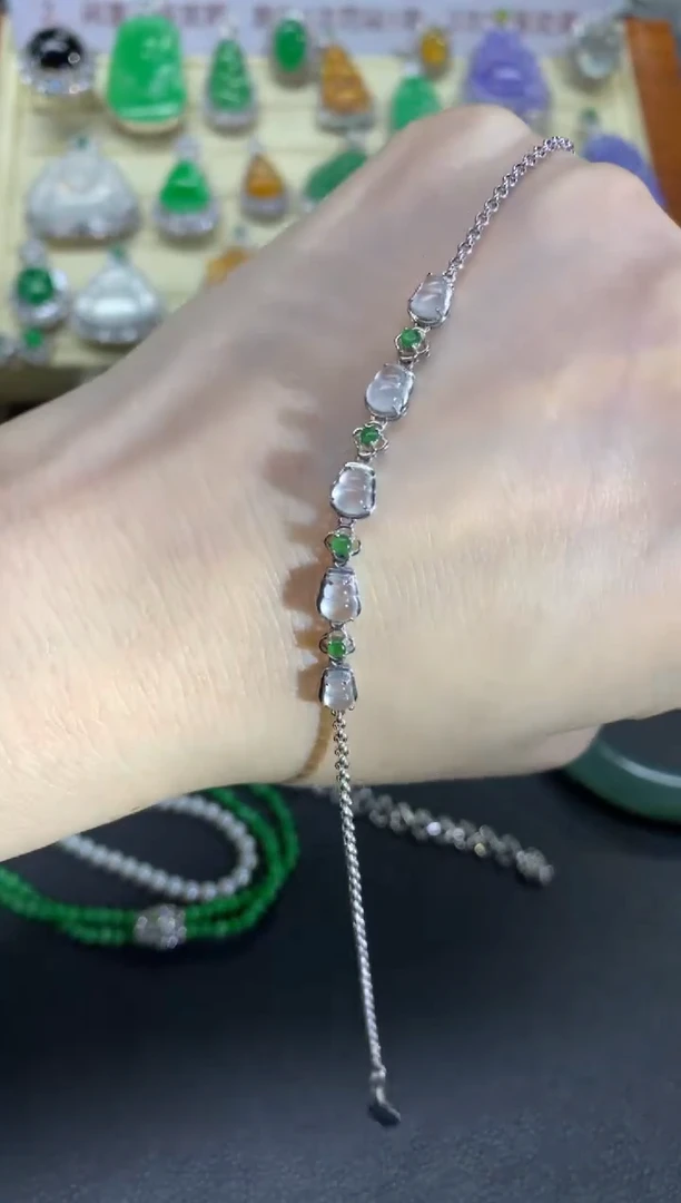 18K金镶嵌手链翡翠手链|2500+250