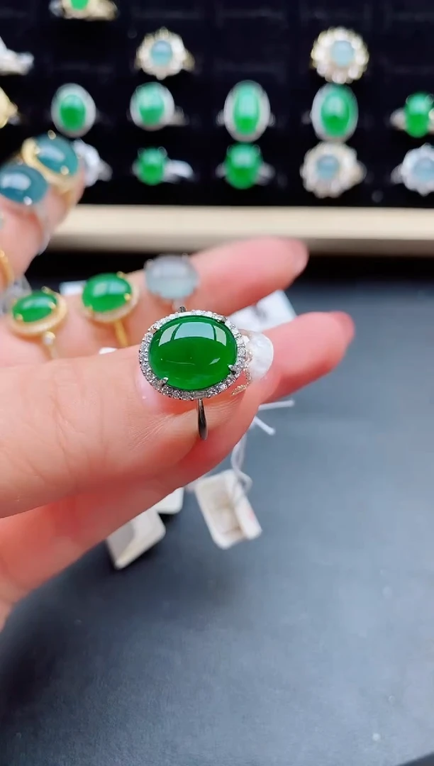 【闪购商品】翡翠戒指银S925镶嵌11111