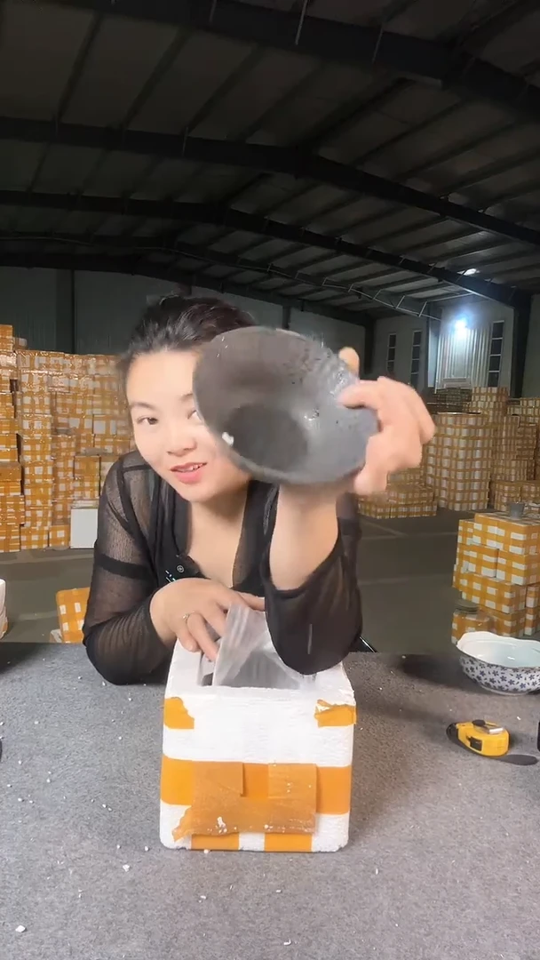 陶瓷家用餐具 黑色碗4支