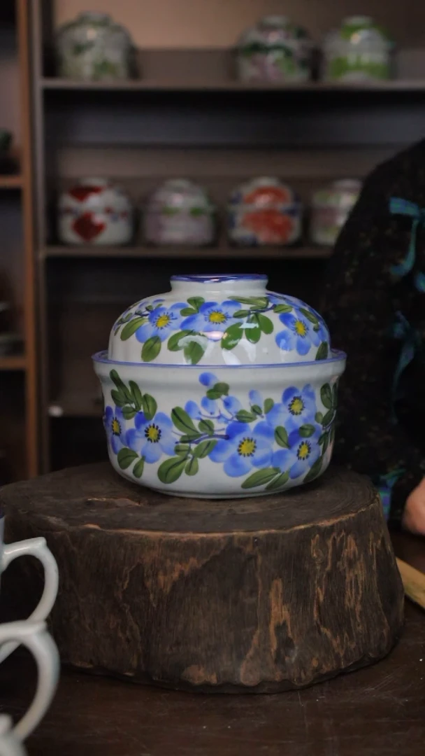 【闪购商品】椿野6.5寸锤纹炖盅（勿忘我）C167