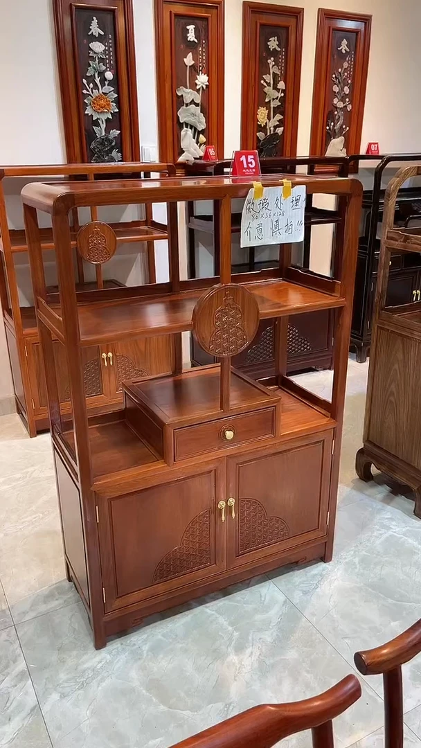 花梨木类成套家具茶水柜86*36*128