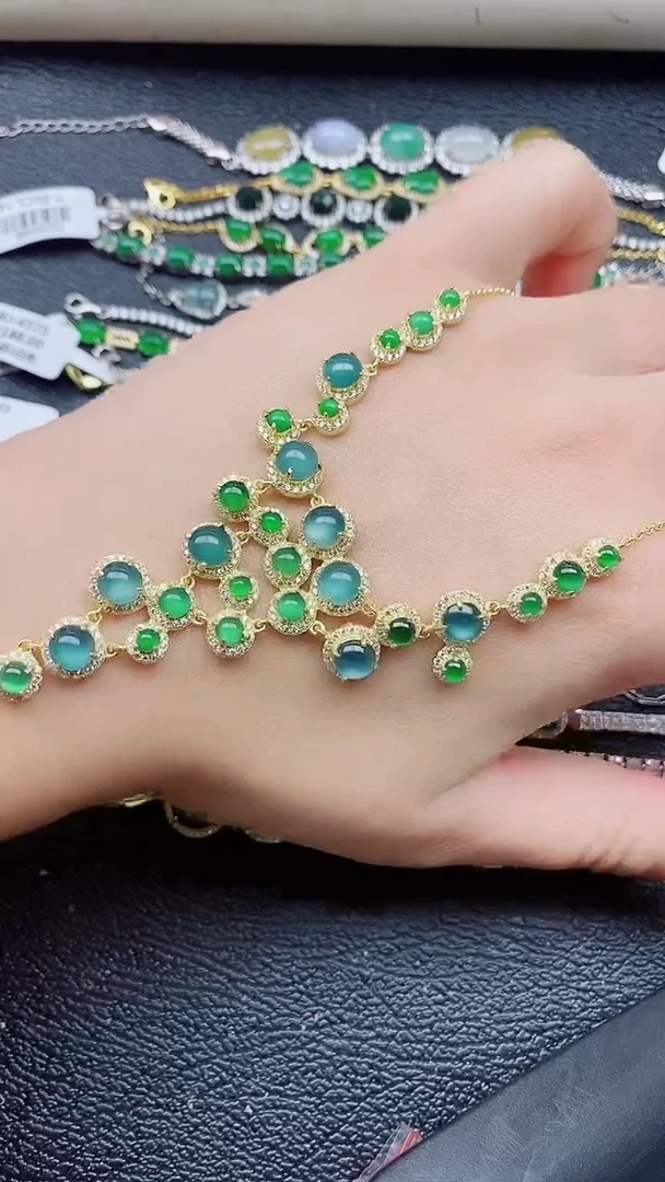 银S925镶嵌戒指翡翠1