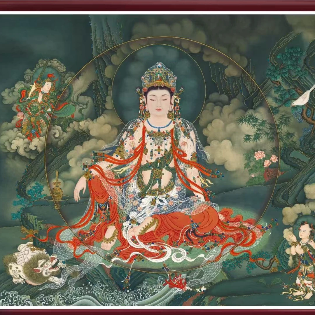 刘志扬国画作品《水月造像图》