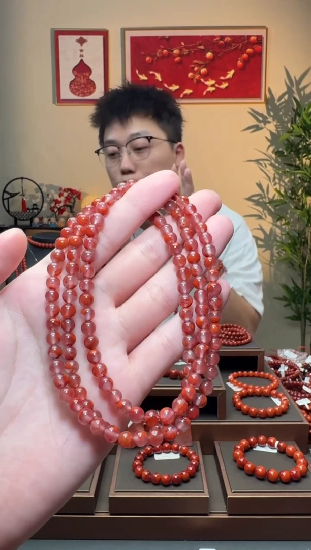 南红玛瑙手链未镶嵌一条5mm+ 多样性发货