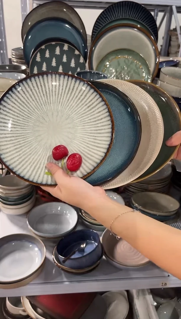 陶瓷外贸尾货瑕疵满20包邮X4 小盘组合