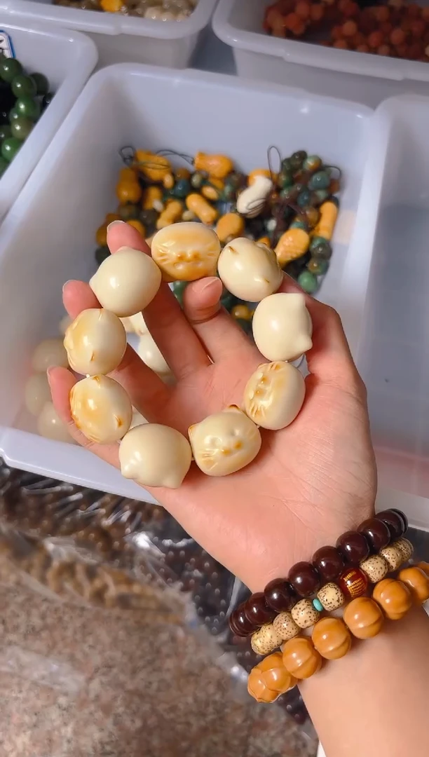 吊坠菩提根/象牙果猫咪头单圈