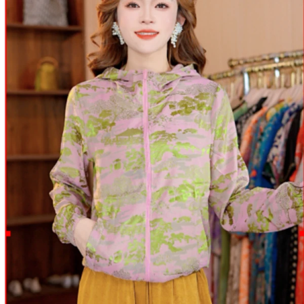 6973-12渐变舒适印花洋气百搭外套