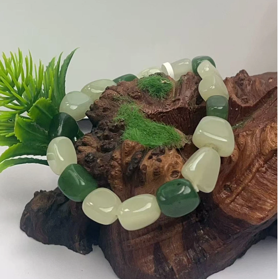 玉见匠心馆天然和田玉随形手串（拍一发一）