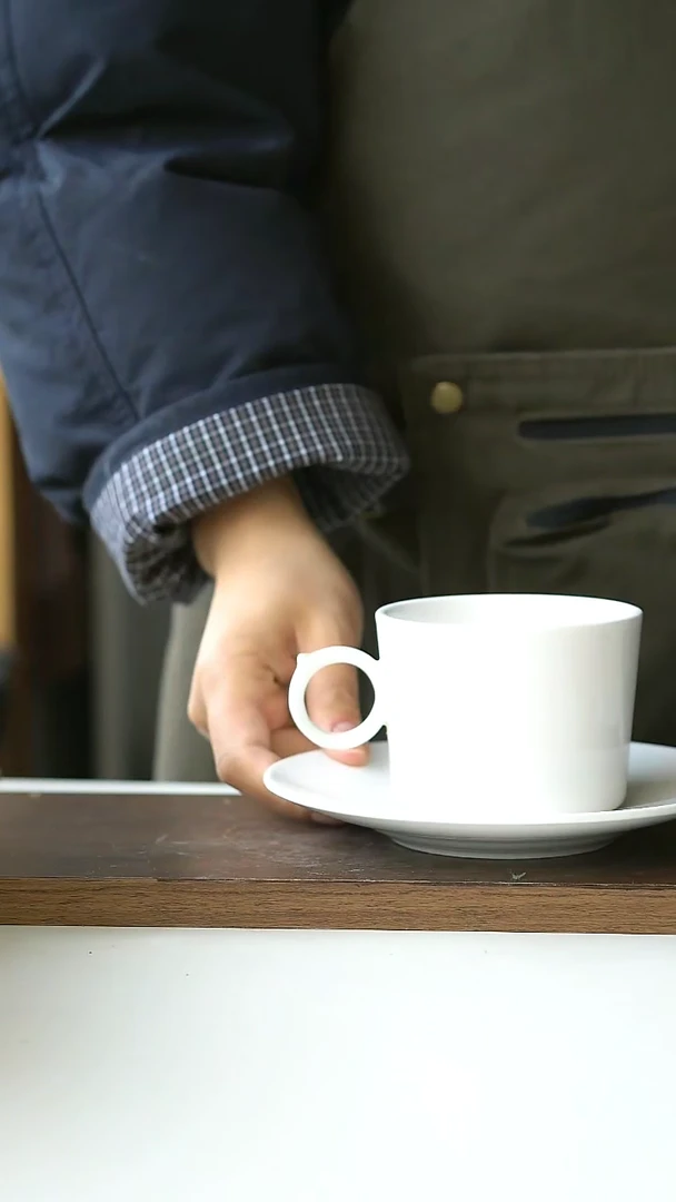 【闪购商品】陶瓷极简咖啡杯碟套装微瑕@4-2@