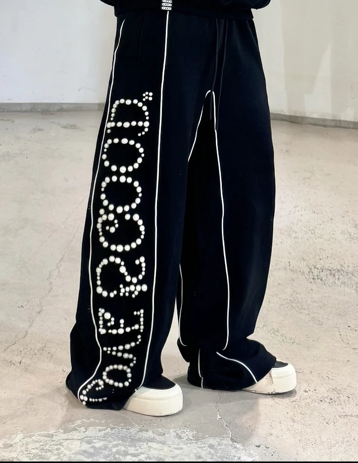 《九亿》珍珠good标语休闲裤