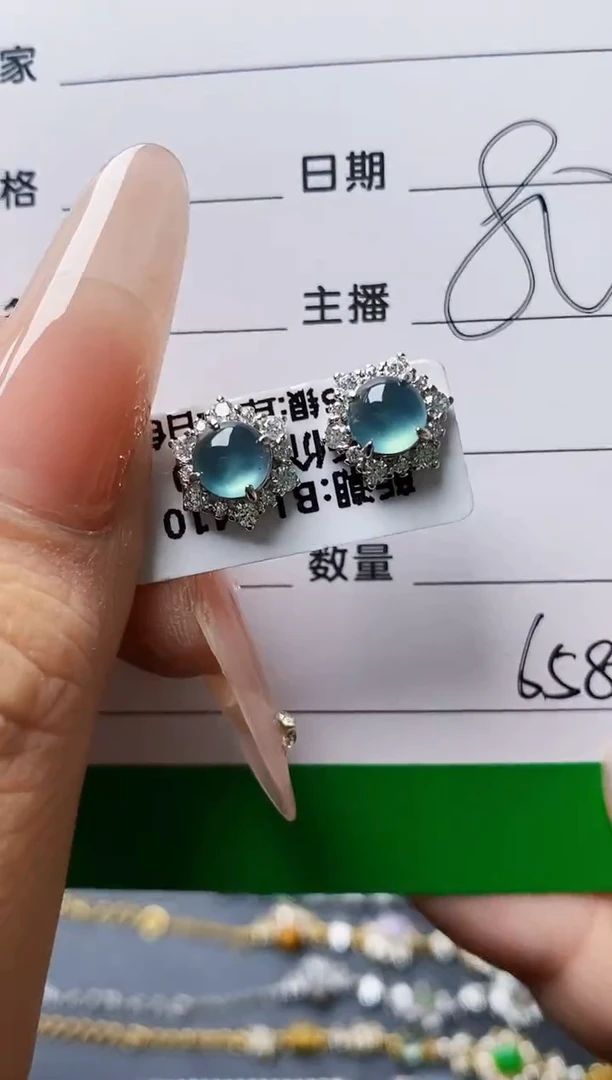 翡翠戒指银S925镶嵌6589