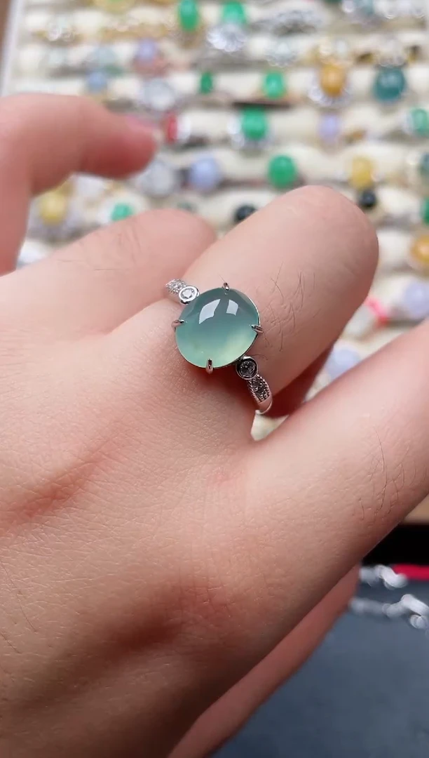 银S925镶嵌戒指翡翠132