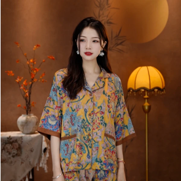 七七【古城瑶】2025爆款上新刻花睡裤夏季家居服SMS
