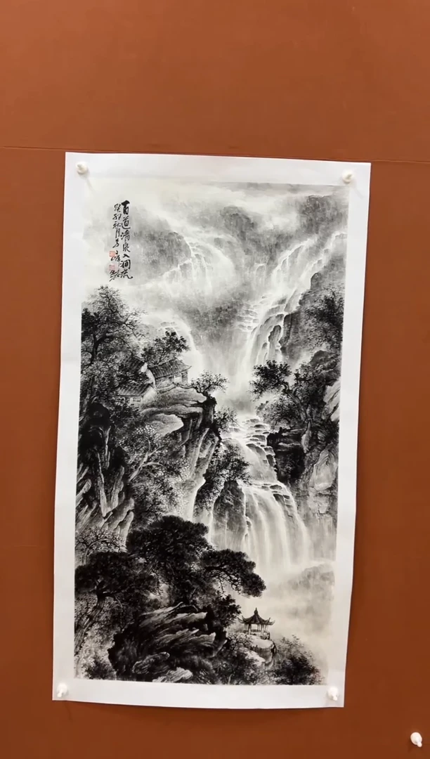 国画李文峰四尺整张水墨山水