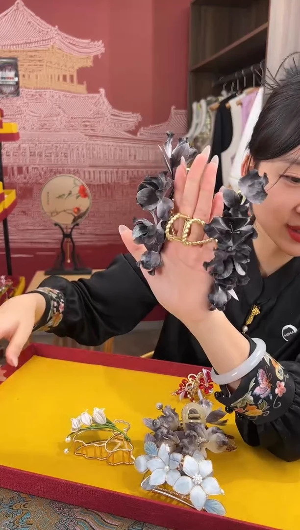 【闪购商品】刺绣非遗绒花缠花手工（抓夹 ）