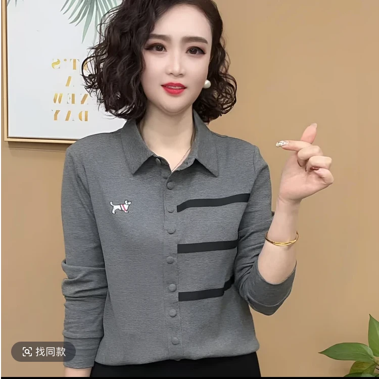 2025春秋气质显瘦常规款薄款常规修身型女装衬衫极简风POLO领