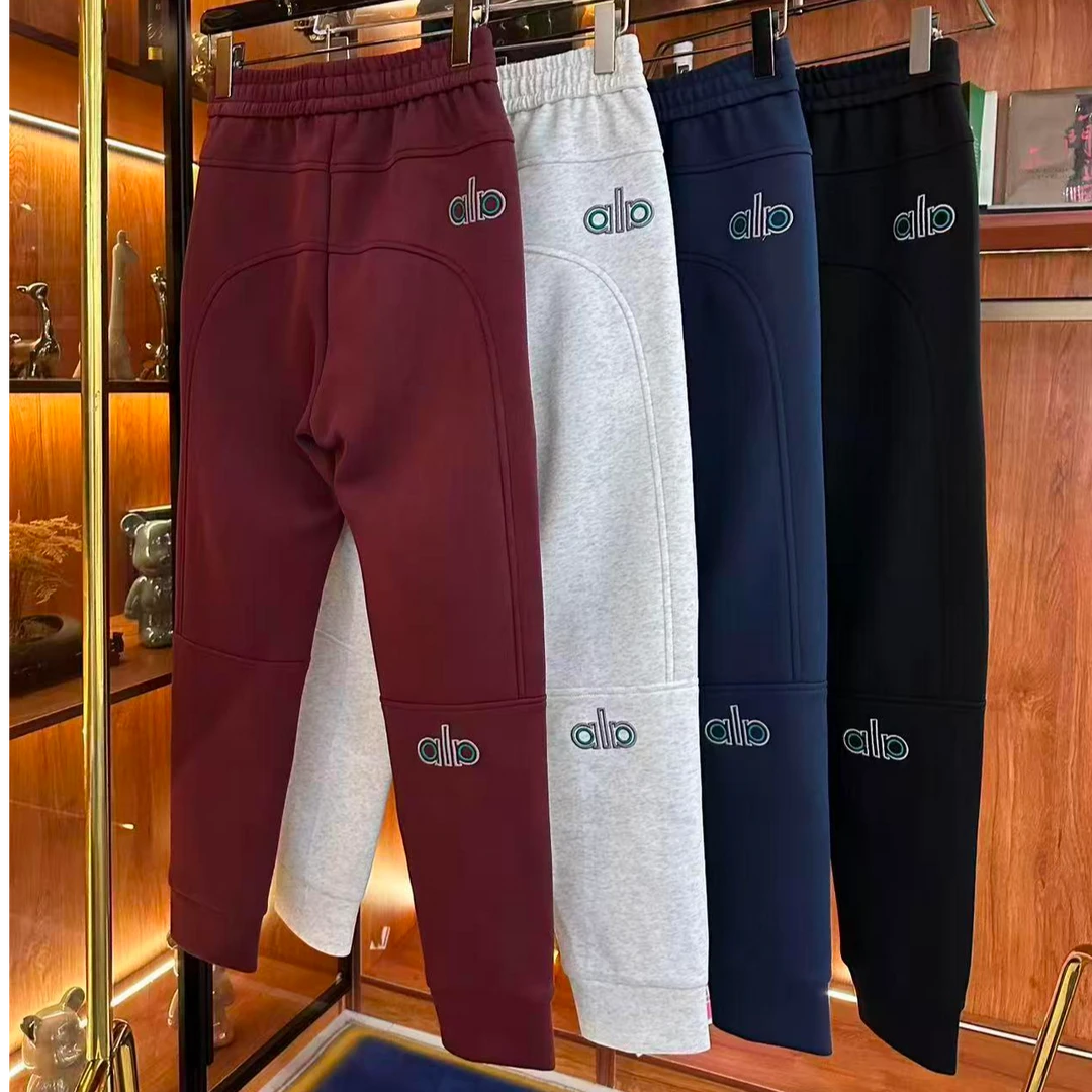 潮牌男士休闲裤秋冬新款时尚个性刺绣小脚运动裤加绒加厚百搭卫裤