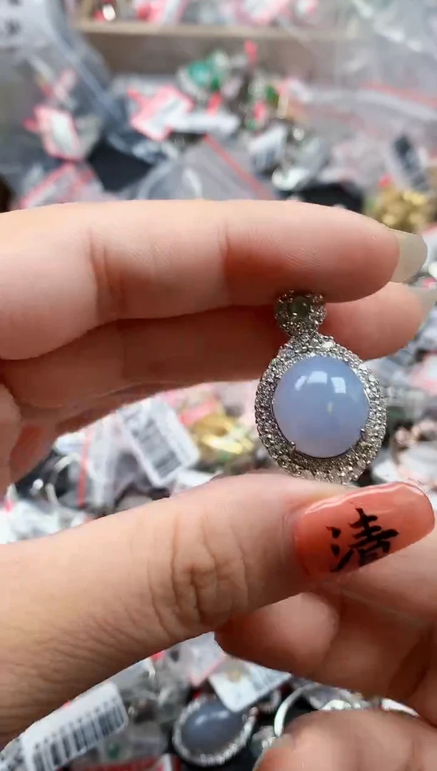 银S925镶嵌戒指翡翠天然A货缅甸翡翠