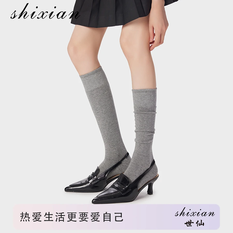 世仙压力小腿袜JK风无骨显瘦小腿袜子女春秋款过膝棉袜夏季长筒袜