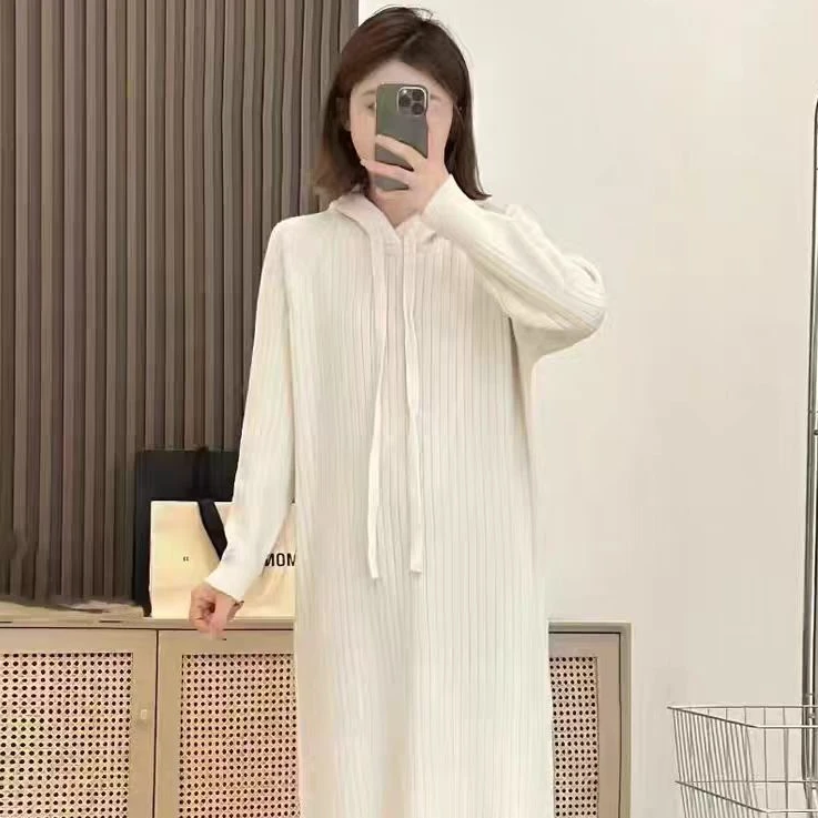 【衣长100CM】连帽爆款连衣裙气质秋冬宽松中长款时尚打底