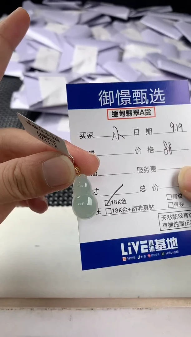 颈饰18K金镶嵌翡翠闺****)31