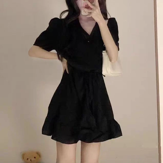 2140法式别致连衣裙女夏季重工收腰长裙女