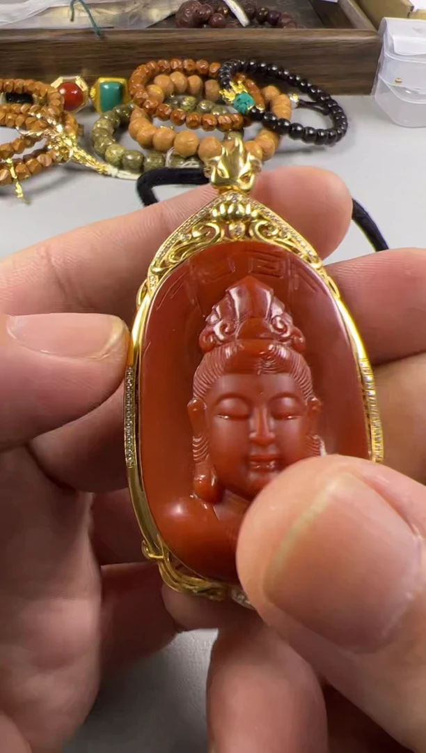 【闪购商品】南红玛瑙珠宝奇石18K金镶嵌00012258896